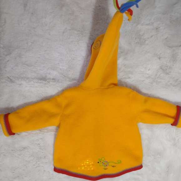 HANNA ANDERSSON Child Unisex Orange Fleece Zip Up Hooded Jacket Size 6-12 Months - Picture 7 of 13
